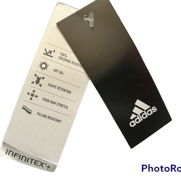 Adidas 1 piece Vortex swimsuit, black splice C back, red accents. Size26 (small) - Picture 4 of 4